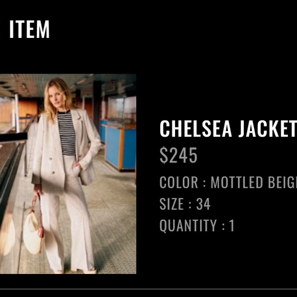 Sezane Chelsea Jacket Mottled Beige - Size 34 - Picture 5 of 5